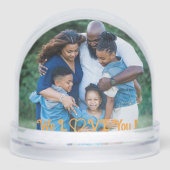 We houden van je familiefoto PERSONALISEREN winter Sneeuwbol (Voorkant)