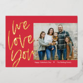 We houden van je Folie Valentijnsdag Kaart (Voorkant)