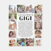 We houden van je Gigi Multi Photo Collage Keepsake Fleece Deken (Voorkant)