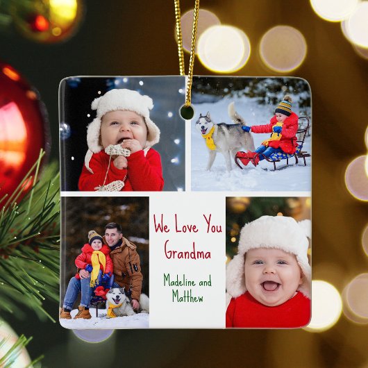 We houden van je Grandma Custom Cute Kinder Photo  Keramisch Ornament