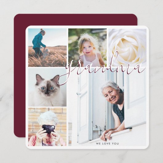 We houden van je Grandma Custom Photo Burgundy Kaa (Voorkant / Achterkant)
