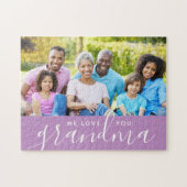 We houden van je Grandma Custom Photo Gift | PAARS Legpuzzel (Horizontaal)