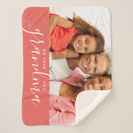 We houden van je Grandma Custom Photo Moederdag Ca Sherpa Deken (Voorkant)
