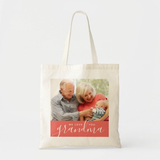We houden van je Grandma Custom Photo Moederdag Ca Tote Bag (Voorkant)