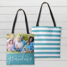 We houden van je Grandma Custom Photo Moederdag Ca Tote Bag