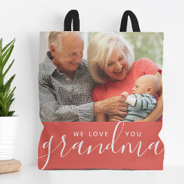 We houden van je Grandma Custom Photo Moederdag Ca Tote Bag