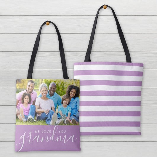 We houden van je Grandma Custom Photo Moederdag Ca Tote Bag