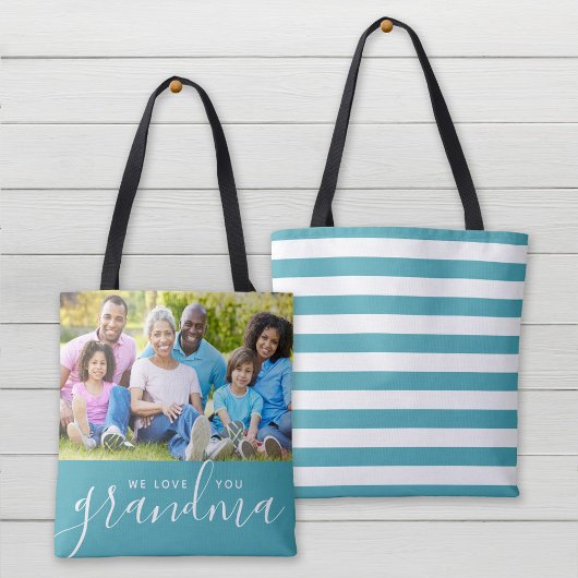 We houden van je Grandma Custom Photo Moederdag Ca Tote Bag
