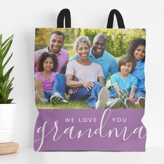 We houden van je Grandma Custom Photo Moederdag Ca Tote Bag