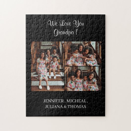 We houden van je Grandpa Custom Photo Collage Scri Legpuzzel (Verticaal)