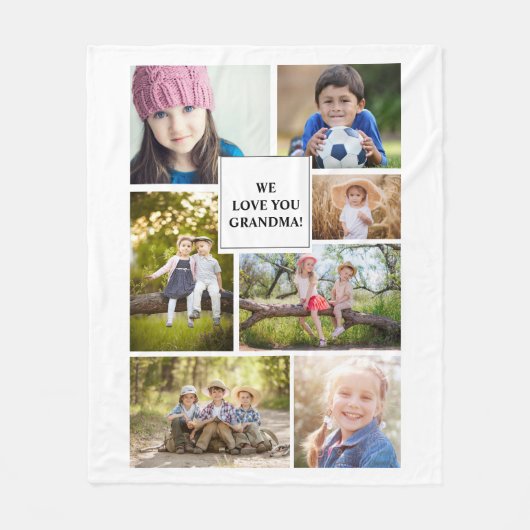 We houden van je grootmoeder 7 Foto's Fleece Deken (Voorkant)