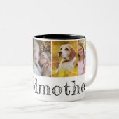 We houden van je Grootmoeder Kleinkinderen foto's Tweekleurige Koffiemok (Voorkant rechts)