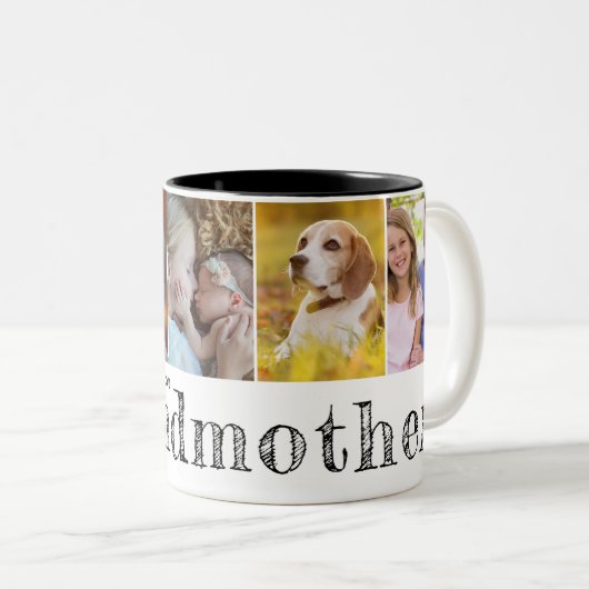 We houden van je Grootmoeder Kleinkinderen foto's Tweekleurige Koffiemok (Voorkant rechts)