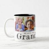 We houden van je Grootmoeder Kleinkinderen foto's Tweekleurige Koffiemok (Links)