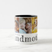We houden van je Grootmoeder Kleinkinderen foto's Tweekleurige Koffiemok (Center)