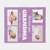 We houden van je grootmoeder Paars 4 Foto Kinderfa Fleece Deken (Voorkant (Horizontaal))