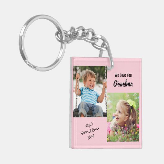 We houden van je grootmoeder persoonlijke foto's r sleutelhanger (Voorkant Links)