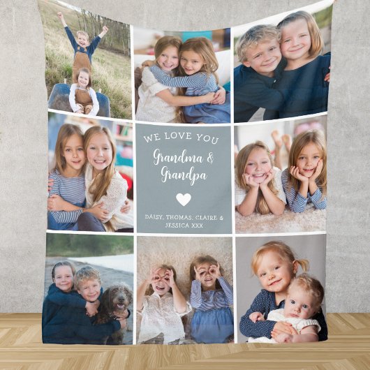 We houden van je grootouders Fotocollage Modern Fleece Deken