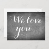 We houden van je, Handschrift Typografie Black Whi Briefkaart (Voorkant / Achterkant)