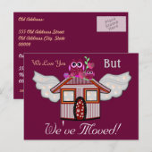 We houden van je, maar we zijn verhuisd! aankondigingskaart (Voorkant / Achterkant)