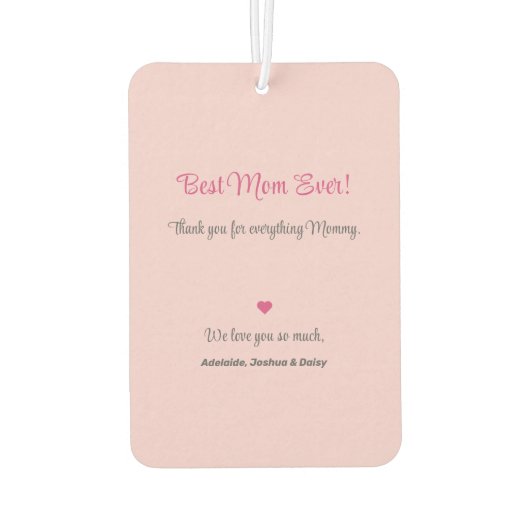 We houden van je, mam | Aangepaste foto roze minim Luchtverfrisser (Achterkant)