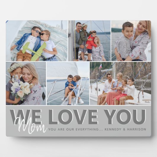 'We houden van je' Mam Foto Collage | Gepersonalis Fotoplaat (Voorkant)