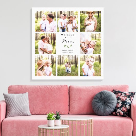 We houden van je mam fotocollage canvas afdruk (Insitu (Woonkamer))
