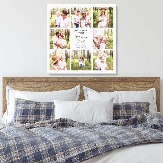 We houden van je mam fotocollage canvas afdruk (Insitu (Slaapkamer))
