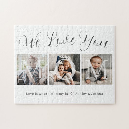 We houden van je mam fotocollage legpuzzel (Horizontaal)