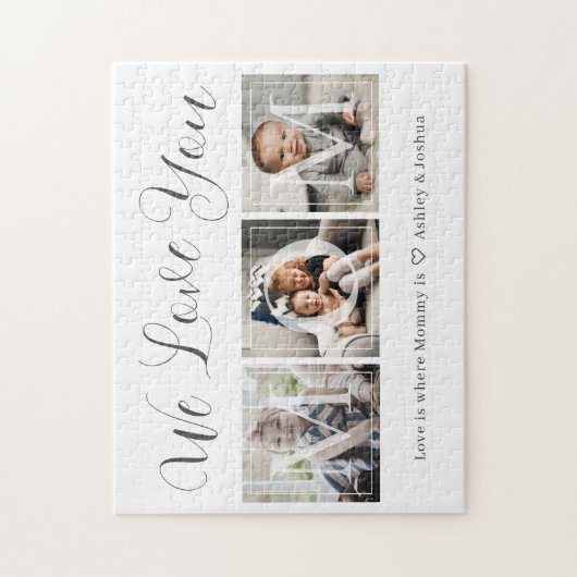 We houden van je mam fotocollage legpuzzel (Verticaal)