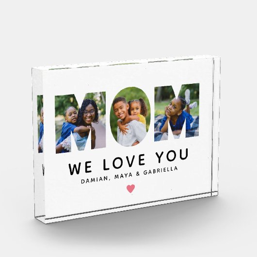 We houden van je mam Gepersonaliseerde collage Fotoblokken (Links)