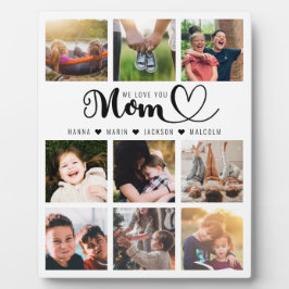 We houden van je mam Kinder namen fotocollage Fotoplaat