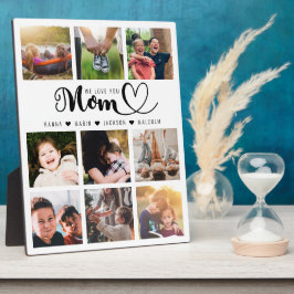 We houden van je mam Kinder namen fotocollage Fotoplaat