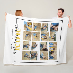 We houden van je mam Moederdag 16 Foto Collage Fle Fleece Deken