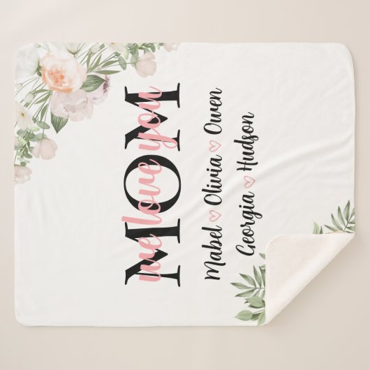 We houden van je mam Moederdag Sherpa Deken (Voorkant (horizontaal))