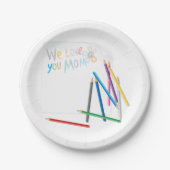 We houden van je mam papieren Borden Papieren Bordje (Voorkant)