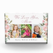 We houden van je mam roze bloemig Moederdag 3 Fotoblokken (Voorkant)