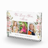 We houden van je mam roze bloemig Moederdag 3 Fotoblokken (Rechts)