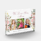 We houden van je mam roze bloemig Moederdag 3 Fotoblokken (Links)