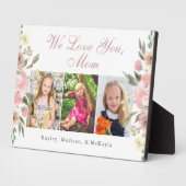 We houden van je mam roze bloemig Moederdag foto Fotoplaat (Zijkant)