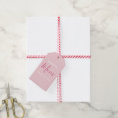 We houden van je mam roze minimalist cadeaulabel (Met Touw)