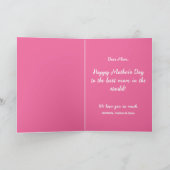 We houden van je mam roze minimalist kaart (Binnen)