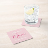 We houden van je mam roze minimalist kartonnen onderzetters (Insitu)