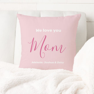We houden van je mam roze minimalist kussen
