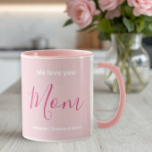 We houden van je mam roze minimalist mok