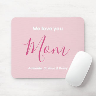 We houden van je mam roze minimalist muismat