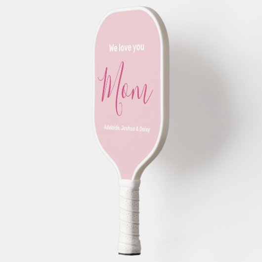 We houden van je mam roze minimalist pickleball paddle (Links)