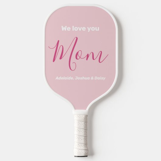 We houden van je mam roze minimalist pickleball paddle (Voorkant)