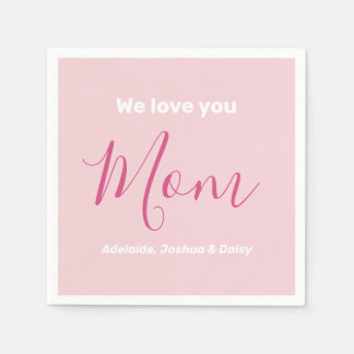 We houden van je mam roze minimalist servet