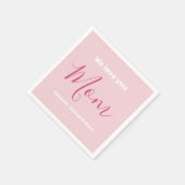 We houden van je mam roze minimalist servet (Hoek)